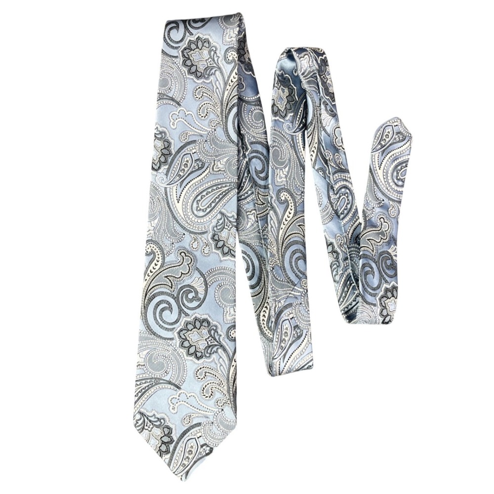 Jos. A. Bank Signature Collection Mens Blue Paisley 100% Silk Tie Hand Made